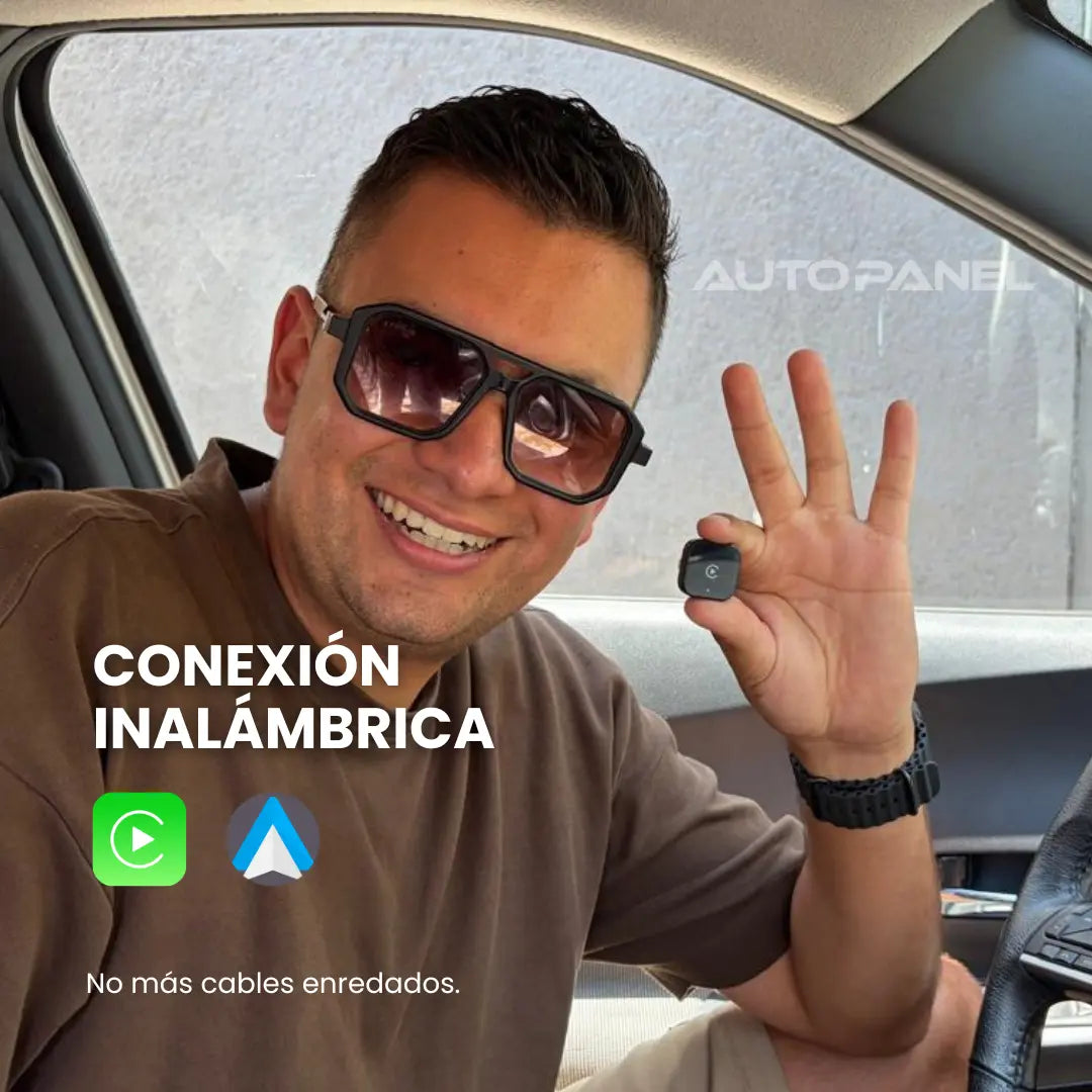 AutoPanel Link adaptador CarPlay inalámbrico - conexión wireless sin cables con iOS y Android Auto, no más cables enredados