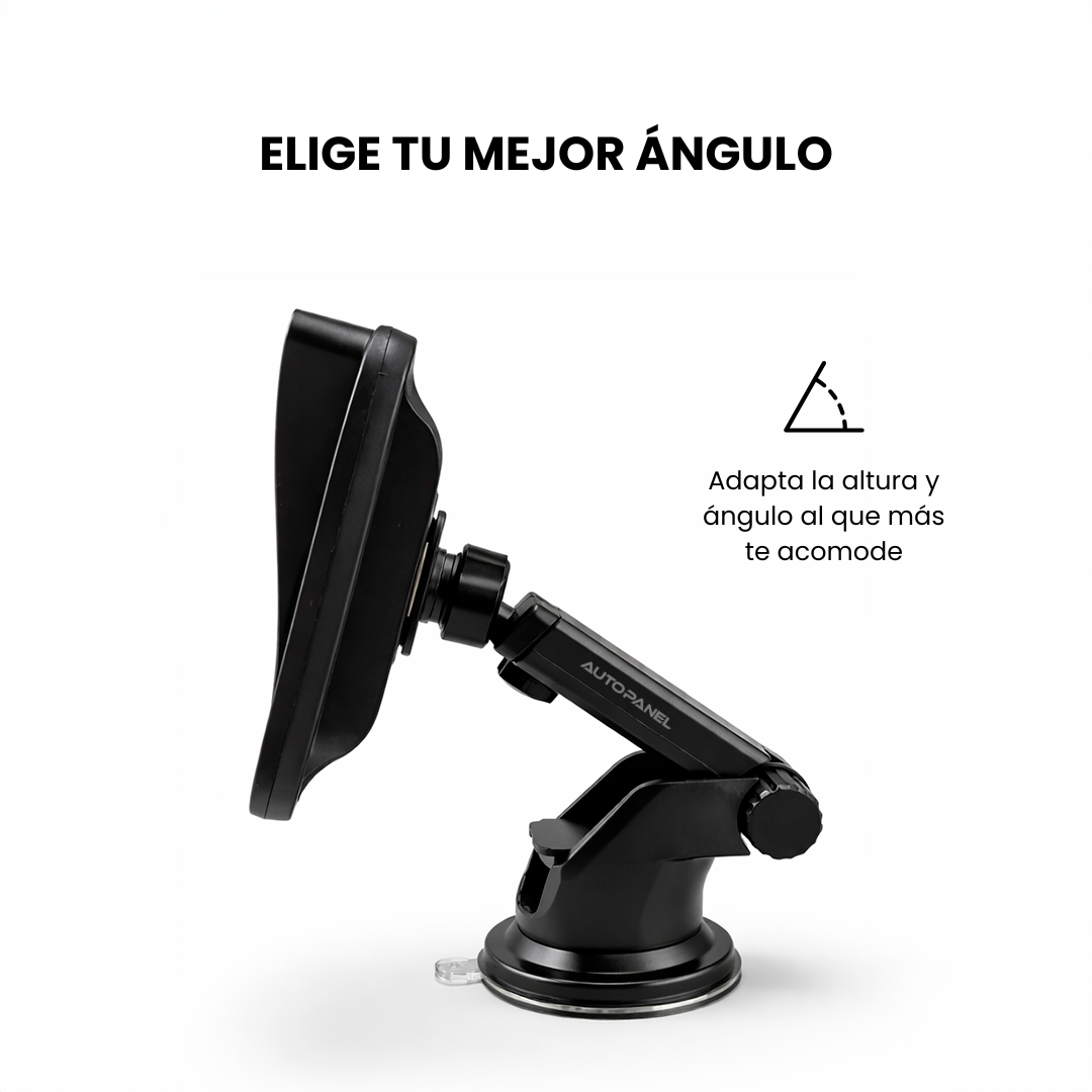 AutoPanel Prime pantalla CarPlay inalámbrica con soporte ajustable de altura y ángulo - instala en la posición ideal para tu comodidad