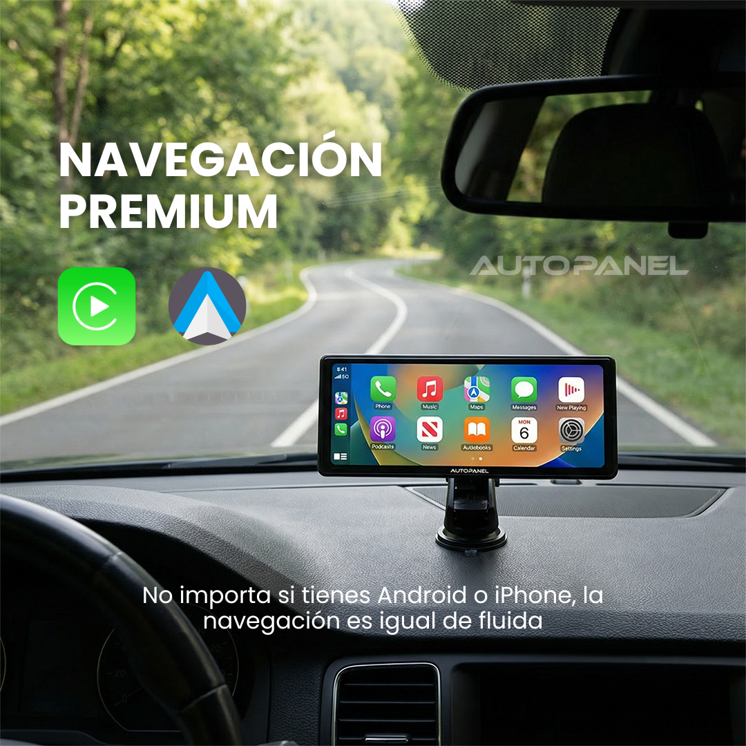AutoPanel Pro pantalla CarPlay Pro navegación premium compatible Android e iPhone - navegación fluida con Maps y Waze