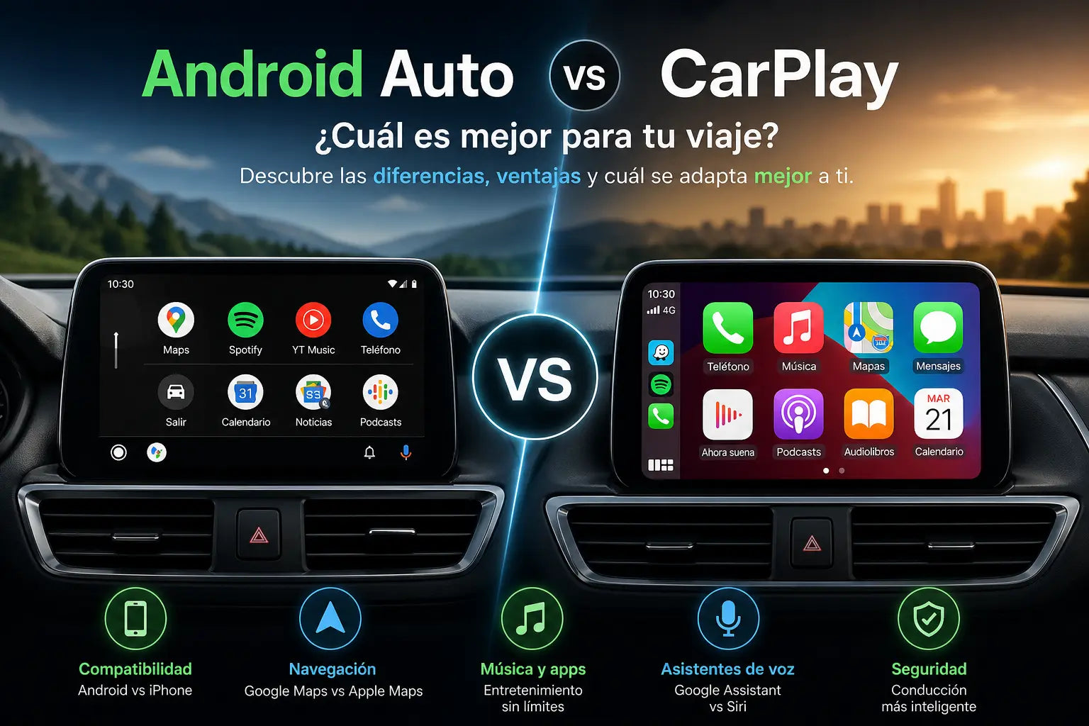 Android Auto vs CarPlay: cuál elegir según tu teléfono (guía Chile 2026)