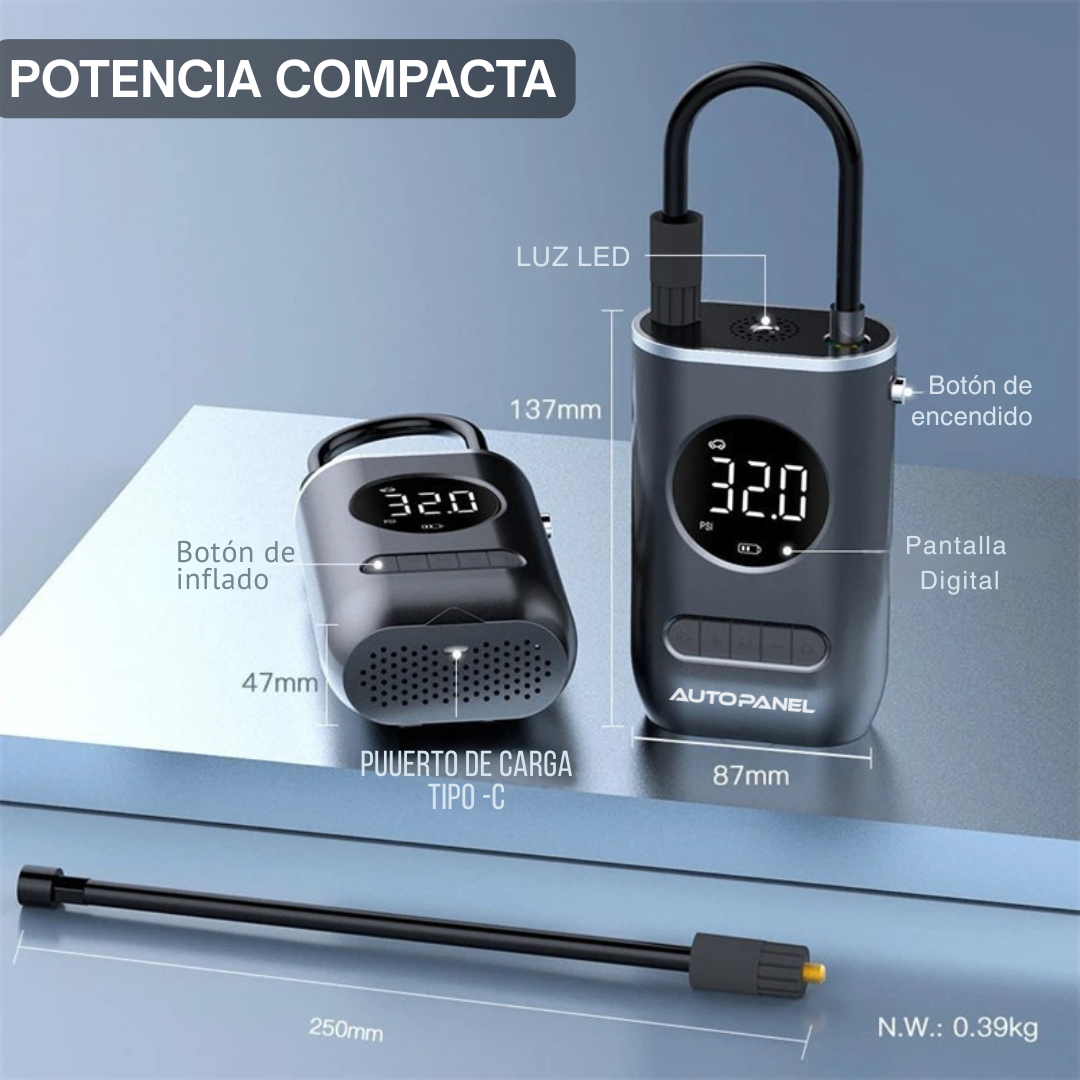 AutoPanel® Air Rescue Inflador de neumáticos portátil