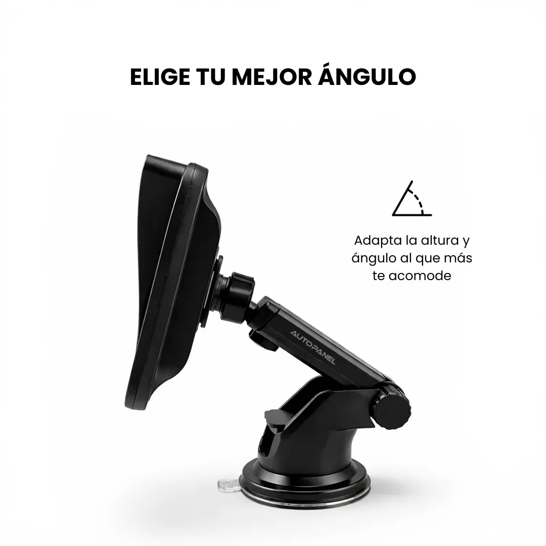 AutoPanel Prime pantalla CarPlay inalámbrica con soporte ajustable de altura y ángulo - instala en la posición ideal para tu comodidad