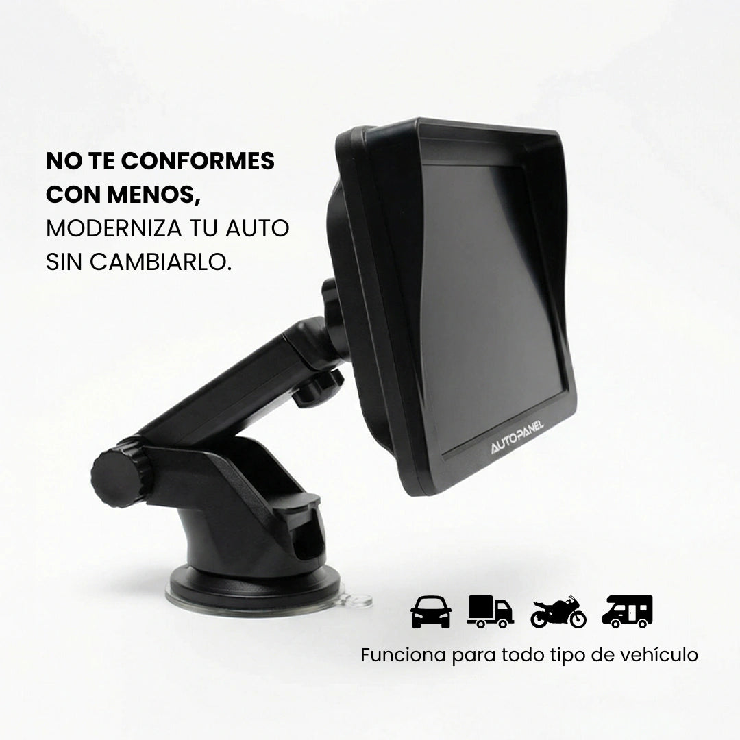 AutoPanel Prime pantalla CarPlay inalámbrica con soporte universal compatible con todo tipo de vehículo - moderniza tu auto sin cambiarlo